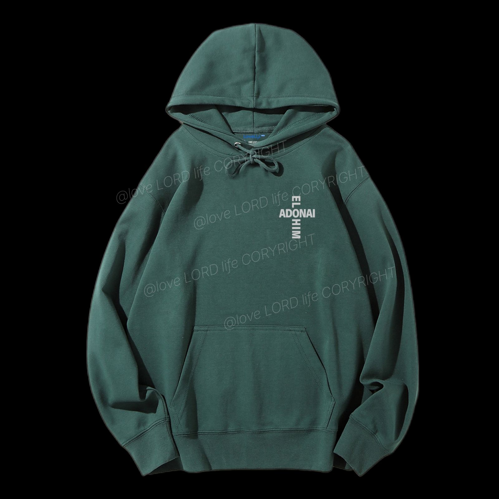 Elohim Adonai Drawstring Hoodie