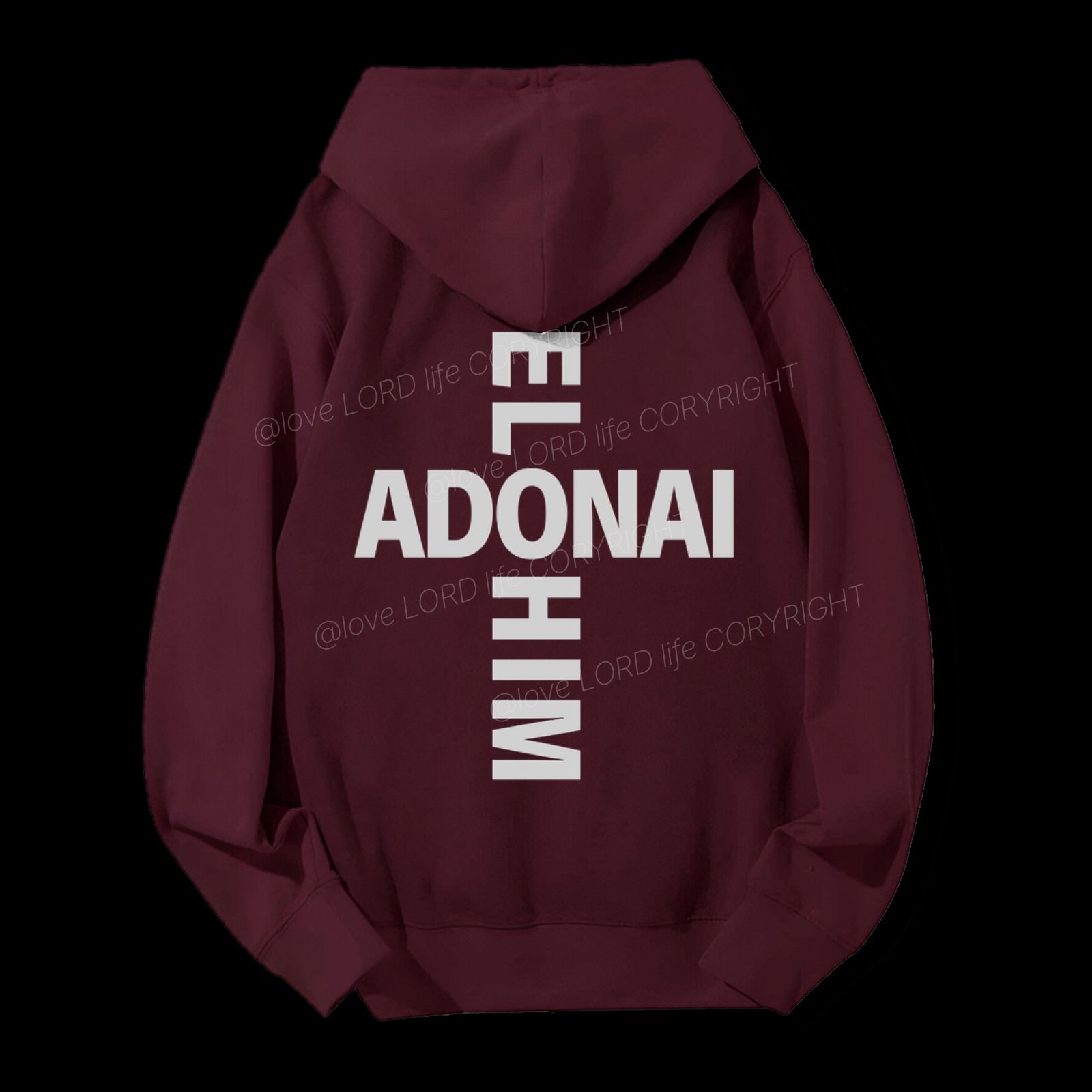 Elohim Adonai Drawstring Hoodie