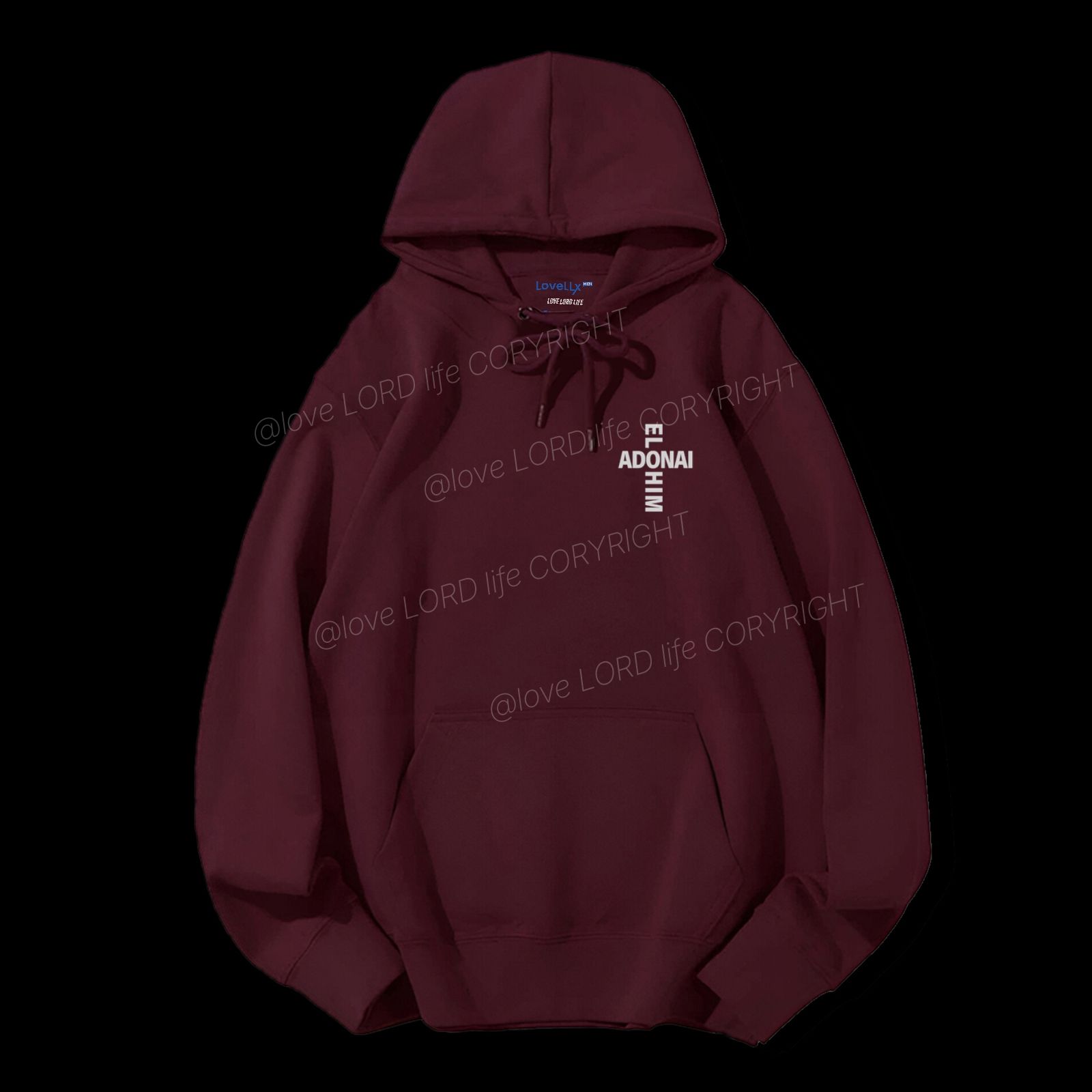 Elohim Adonai Drawstring Hoodie