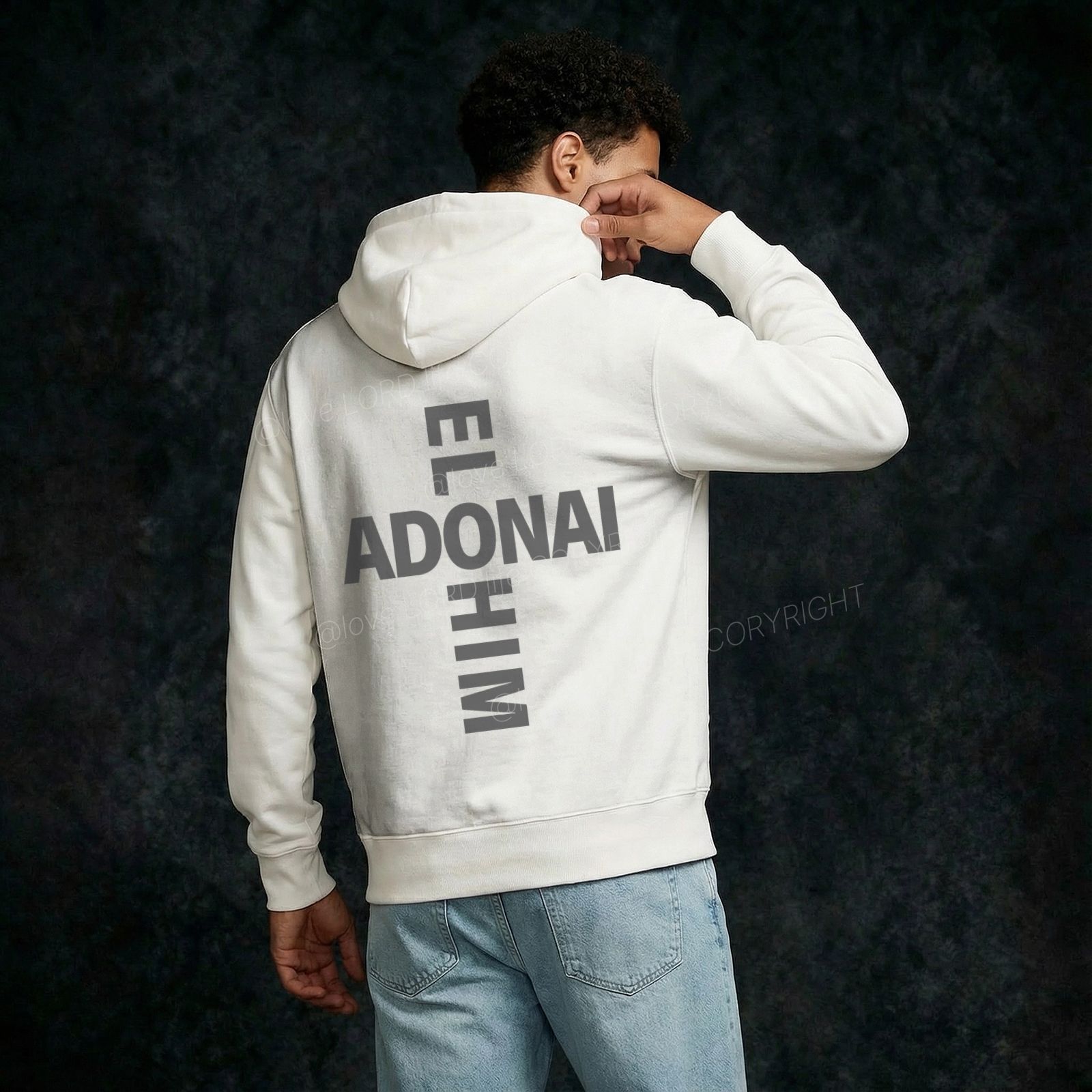 Elohim Adonai Drawstring Hoodie