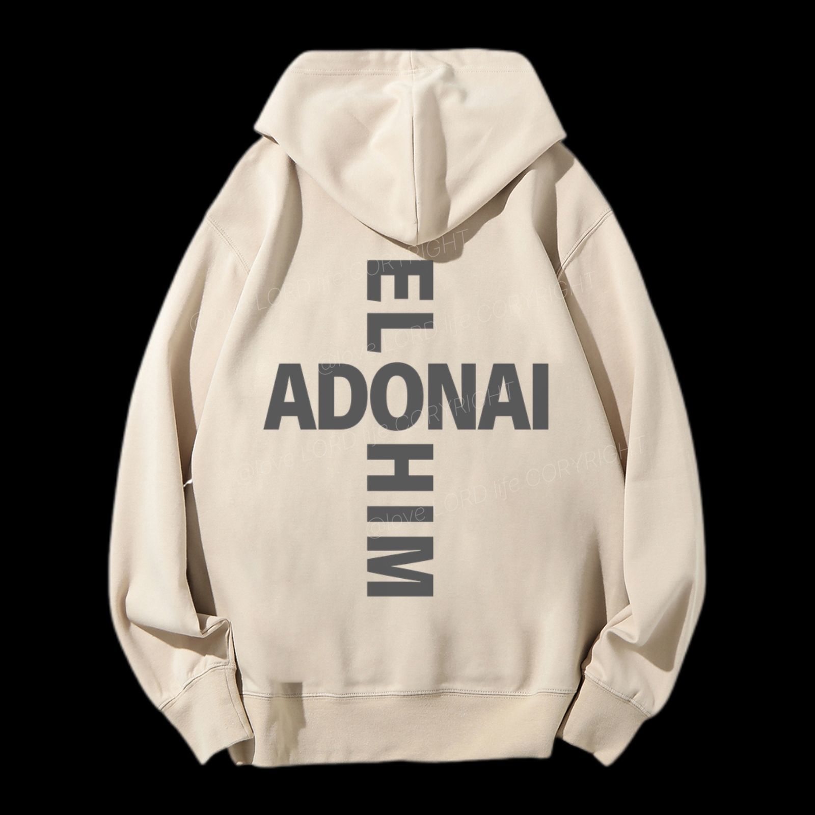 Elohim Adonai Drawstring Hoodie