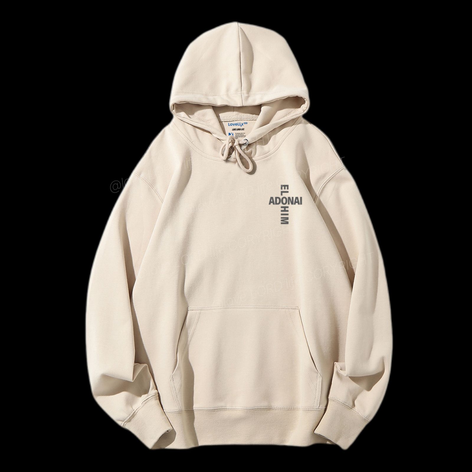 Elohim Adonai Drawstring Hoodie