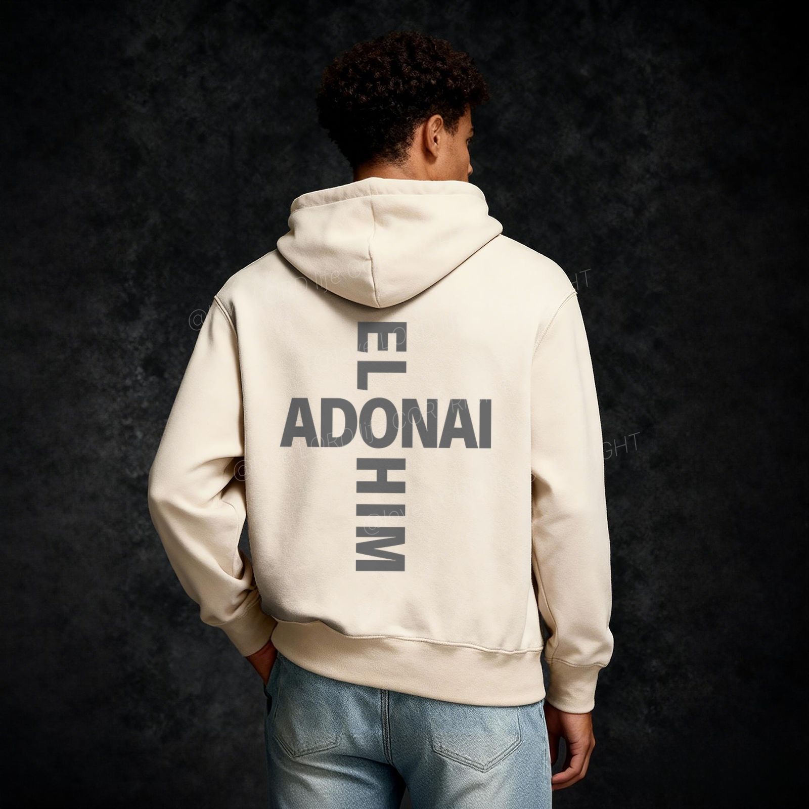 Elohim Adonai Drawstring Hoodie