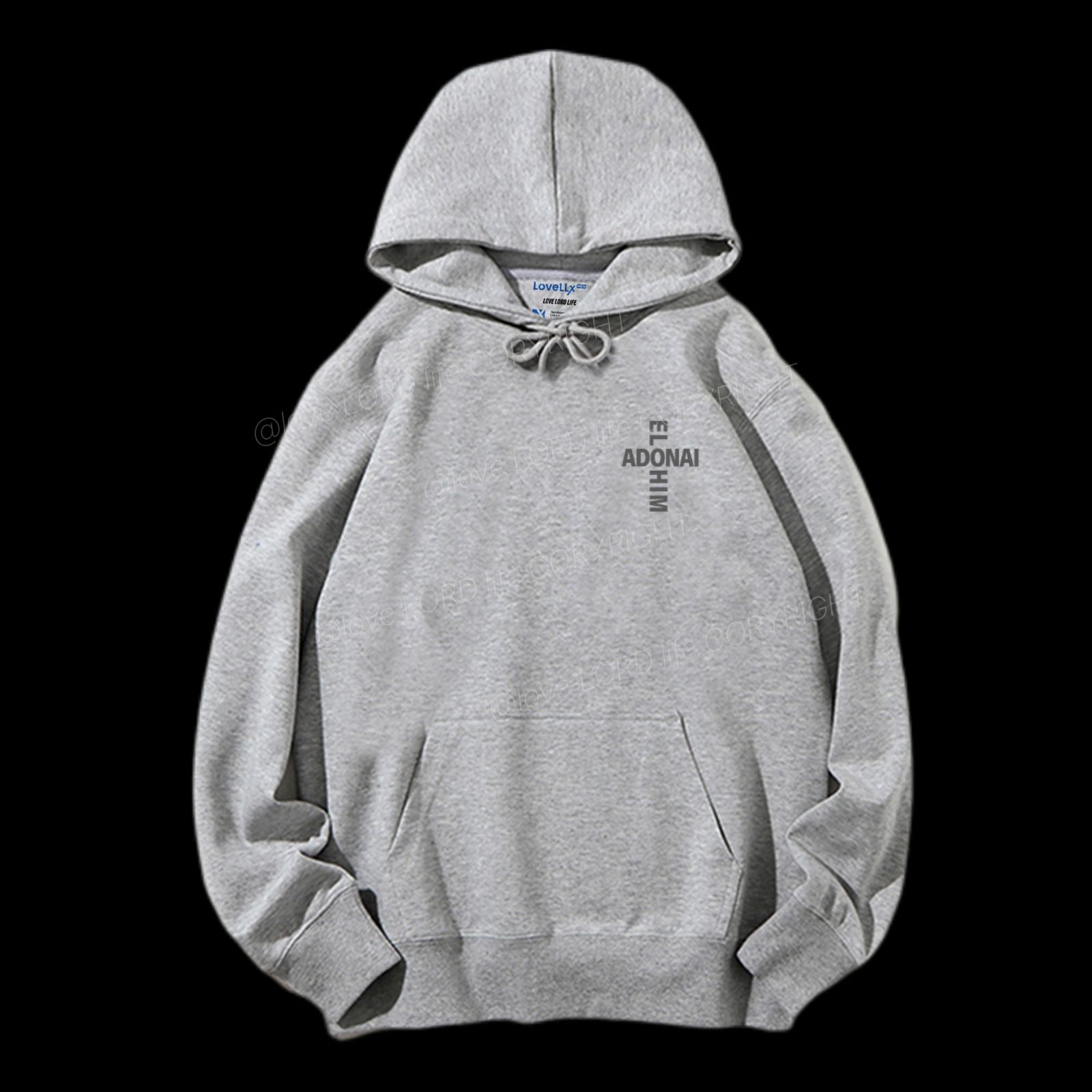 Elohim Adonai Drawstring Hoodie