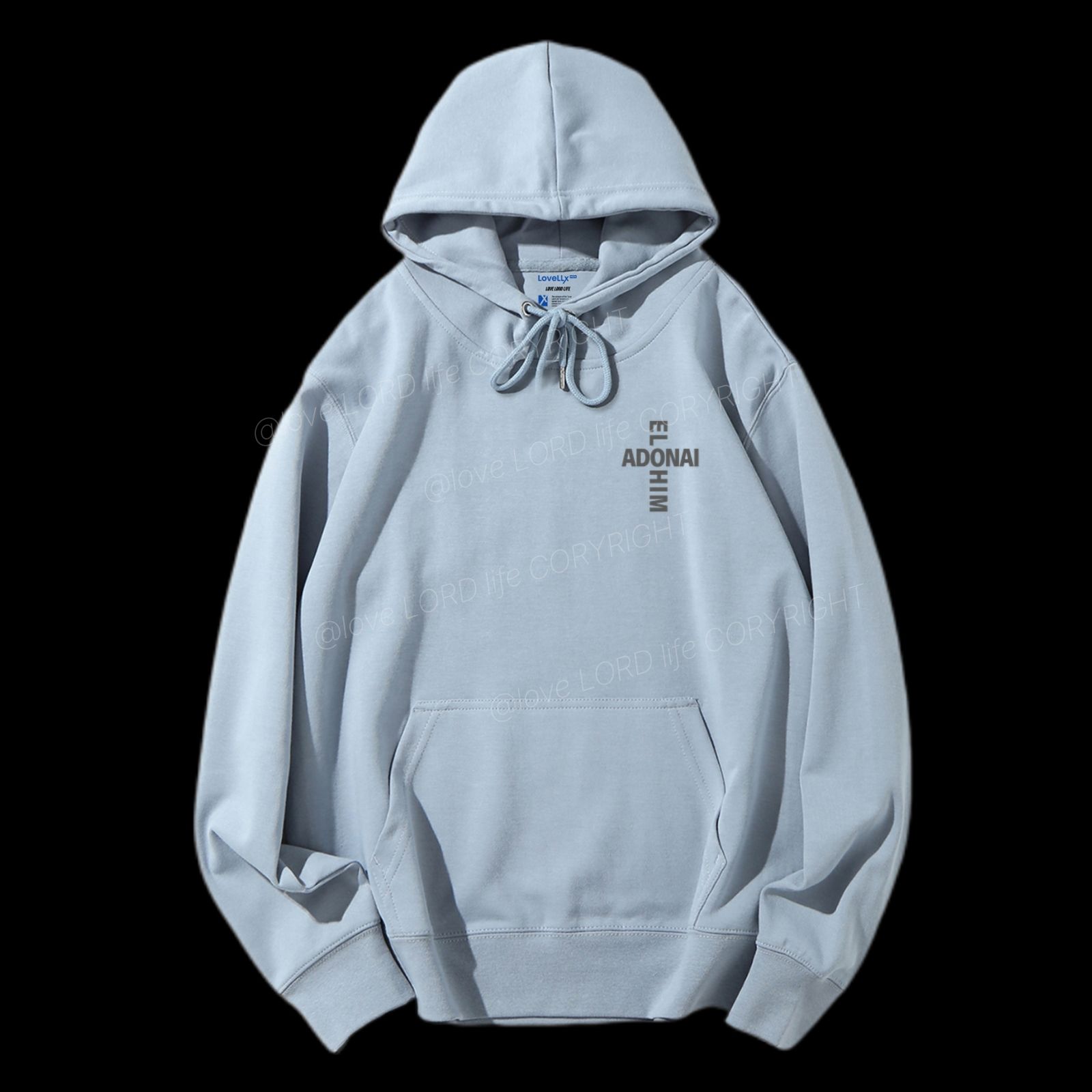 Elohim Adonai Drawstring Hoodie