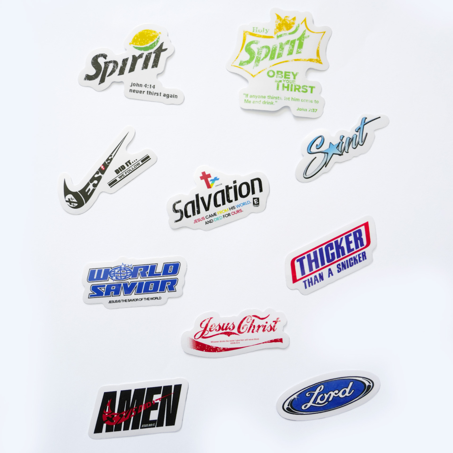 Faith Logo Classics Christian 10 PACK STICKERS