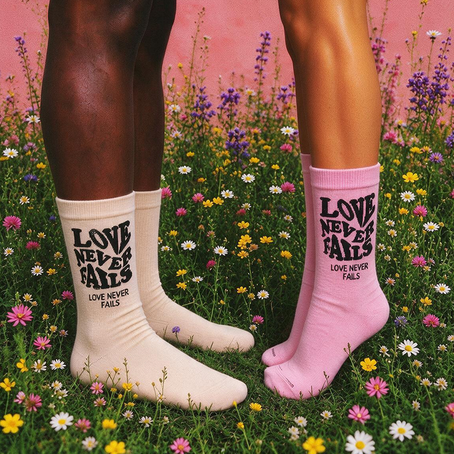 Love Never Fails Unisex Cotton Socks