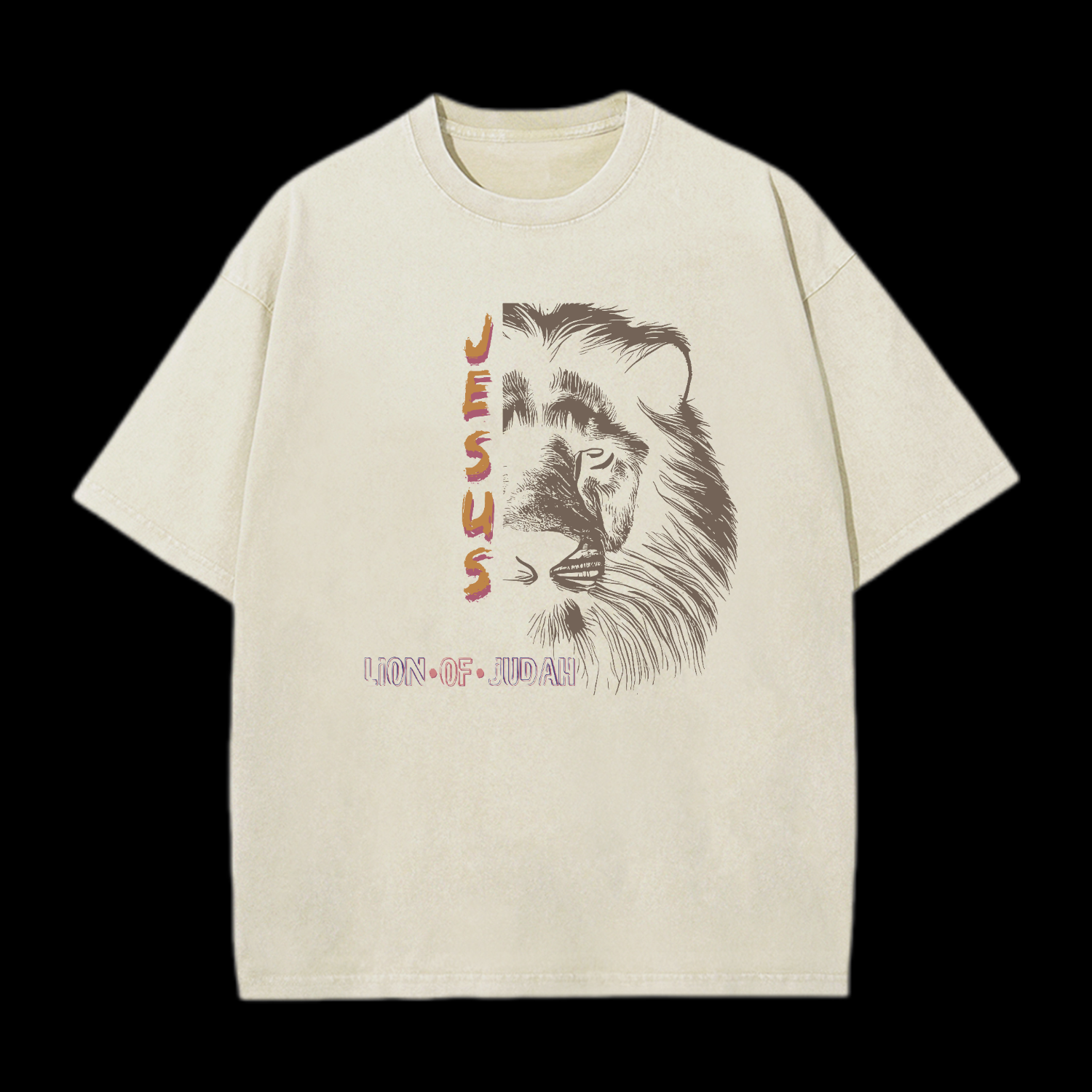 Jesus Lion Of Judah Washed T-Shirt