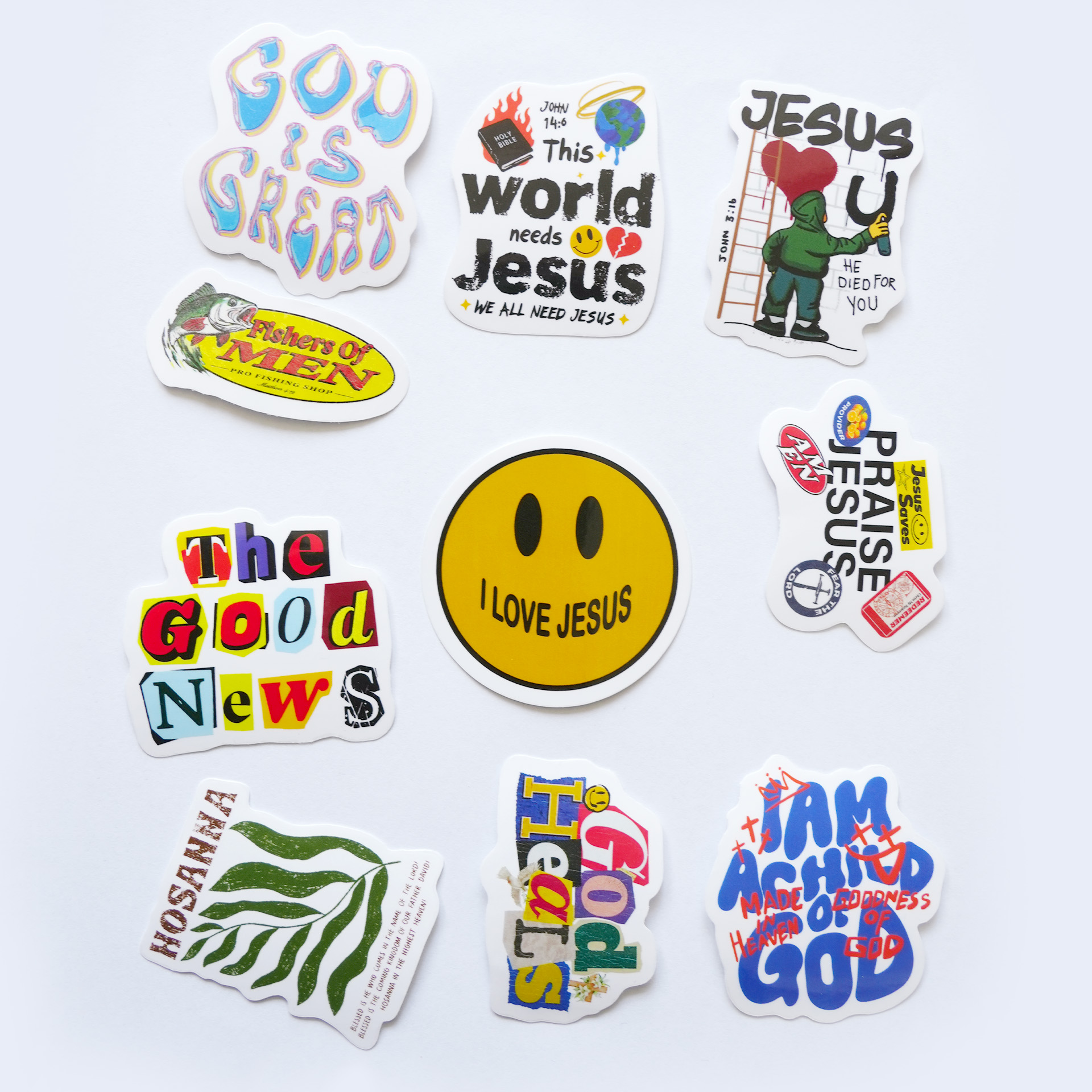 Bold Faith Street Style Christian 10 PACK STICKERS
