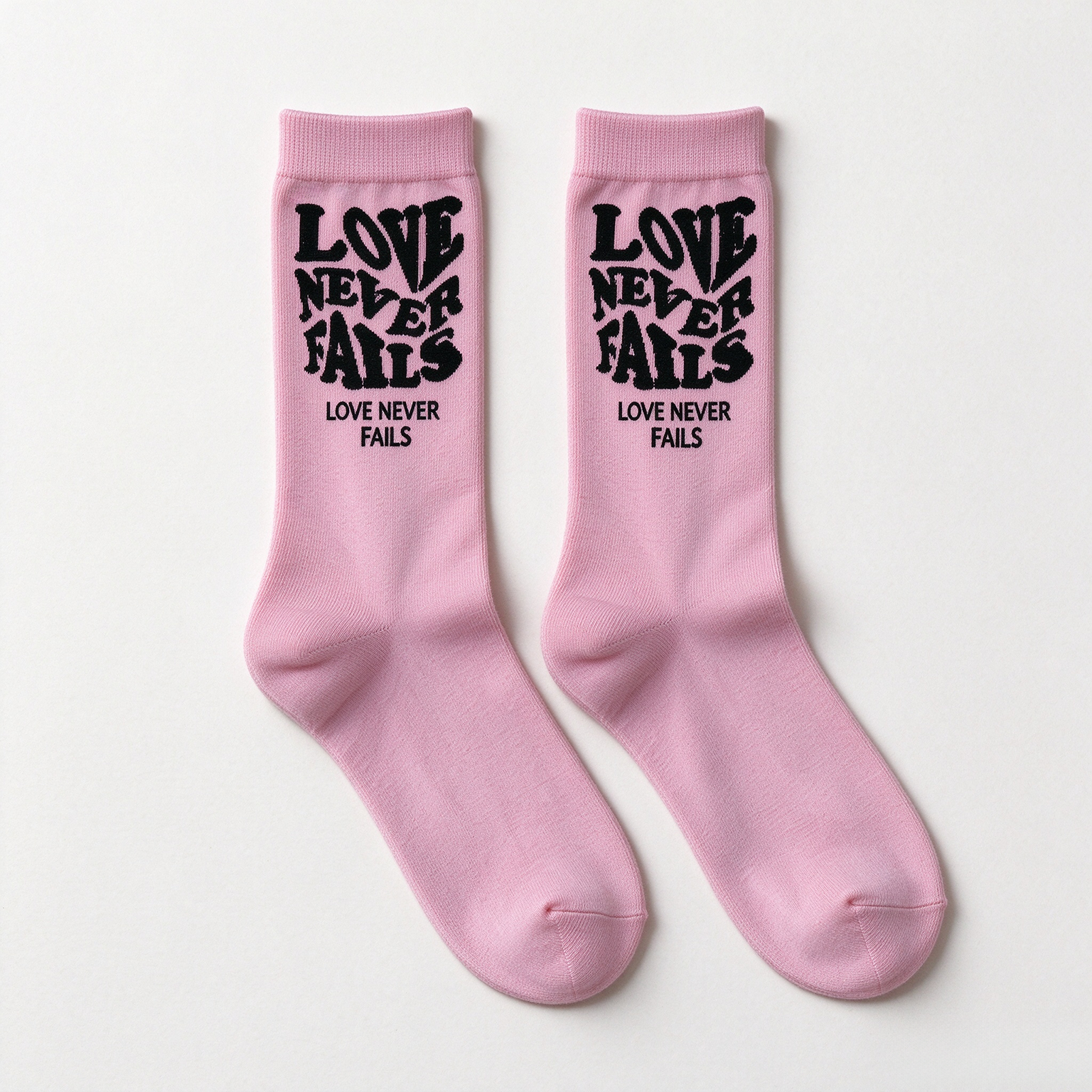 Love Never Fails Unisex Cotton Socks