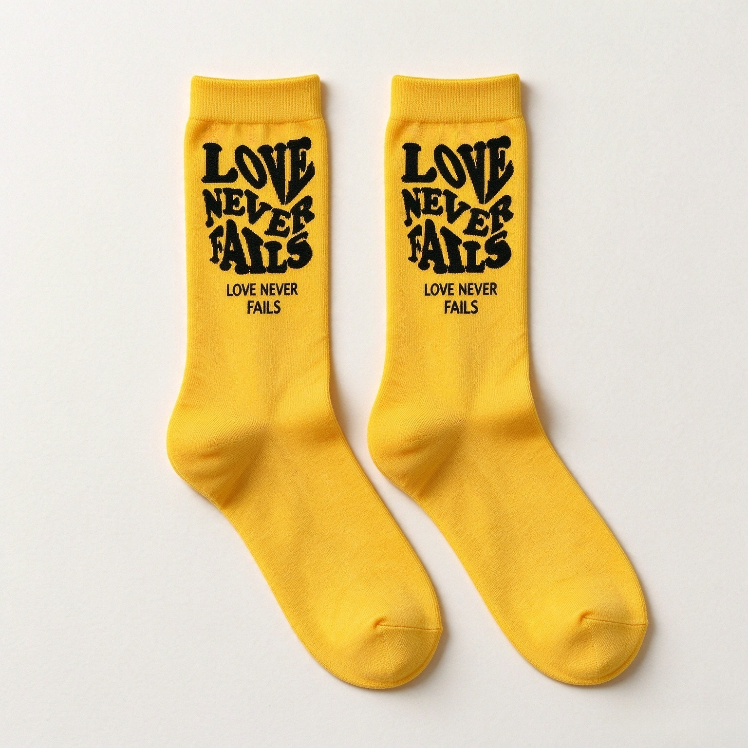 Love Never Fails Unisex Cotton Socks