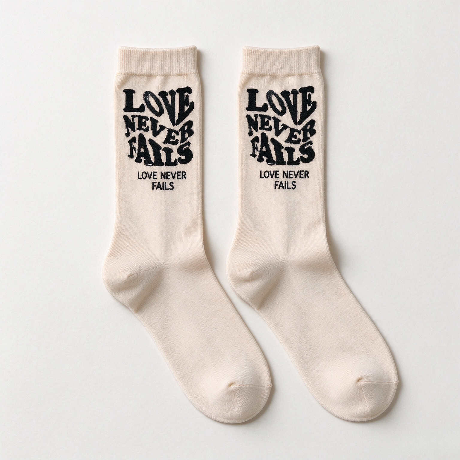 Love Never Fails Unisex Cotton Socks