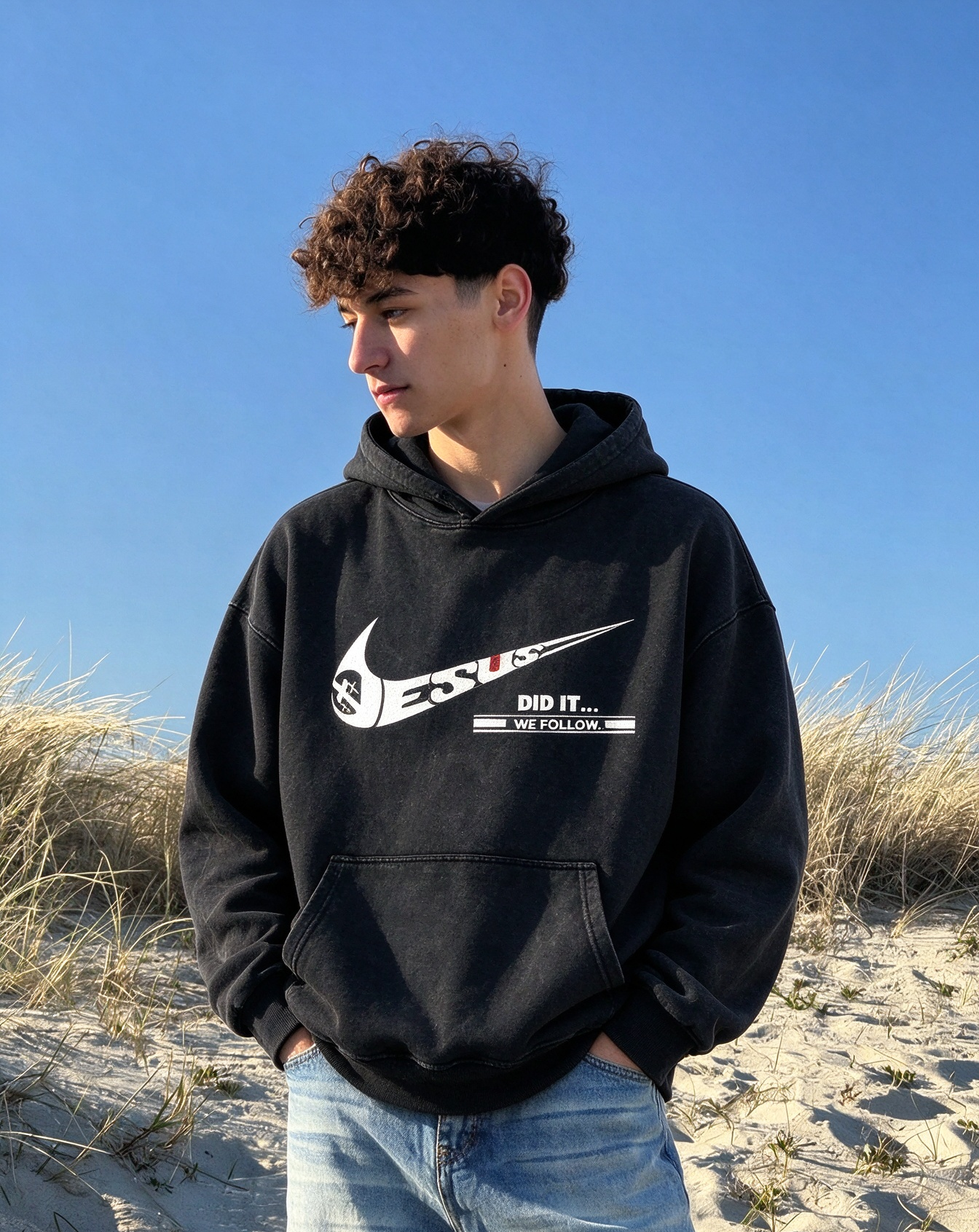 Jesus Did It Unisex Washed Hoodie