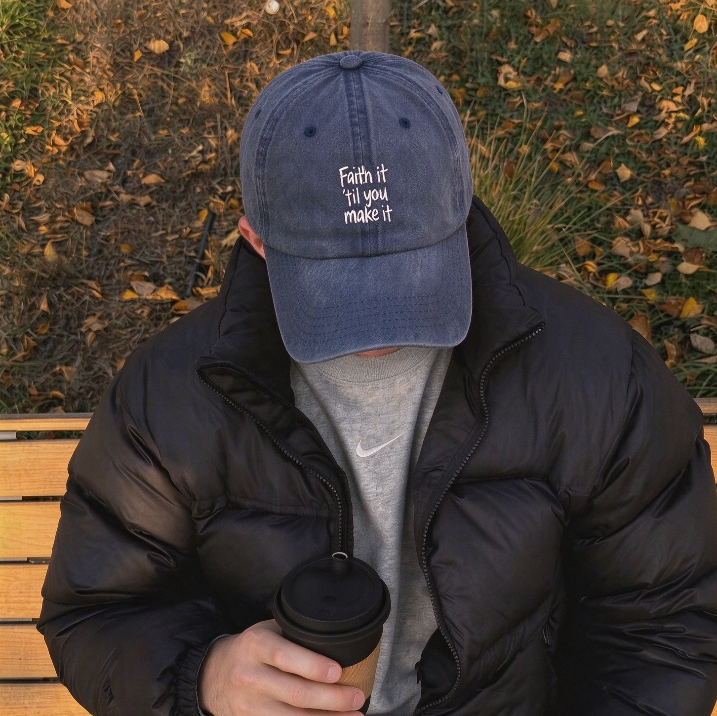 Faith It 'Til You Make It Unisex Casual Cotton Washed Baseball Cap