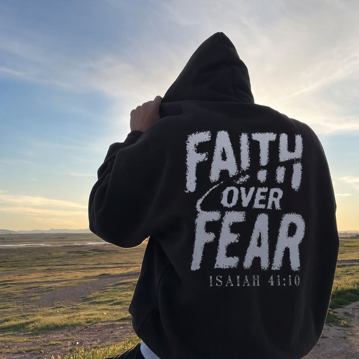 Faith Over Fear Unisex Washed Zip-Up Hoodie