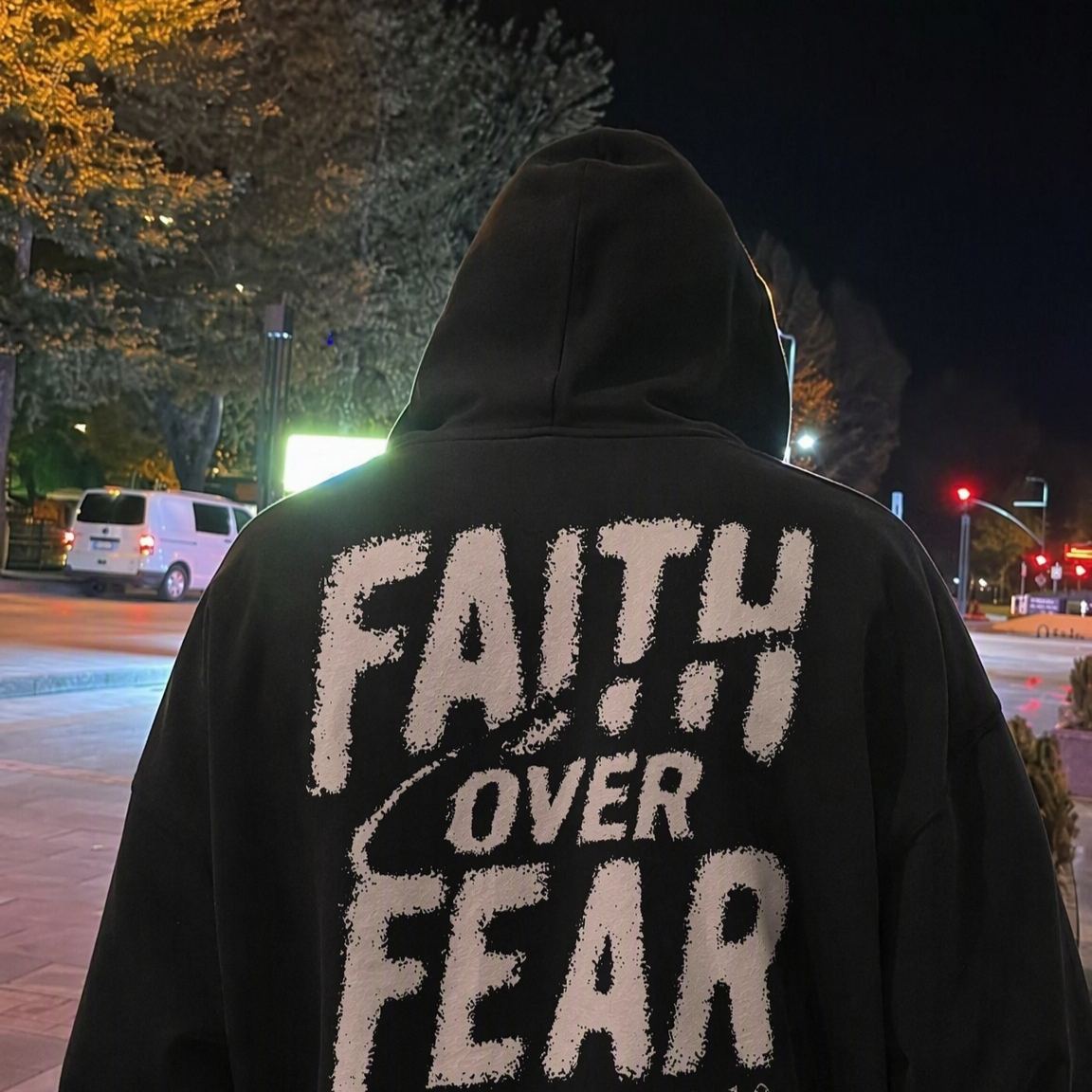 Faith Over Fear Unisex Washed Hoodie