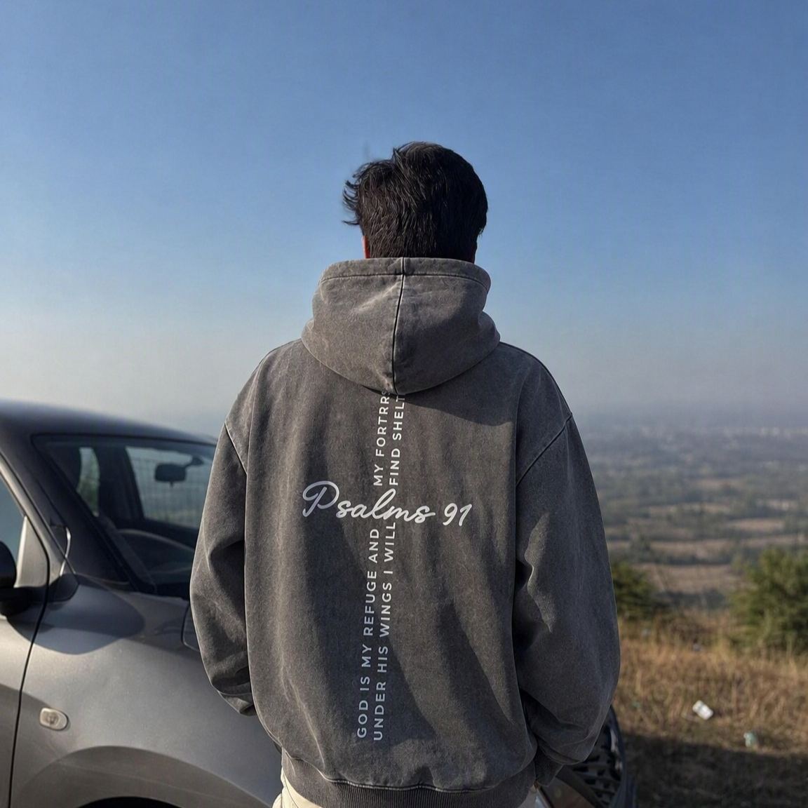 Psalms 91 Unisex Washed Hoodie