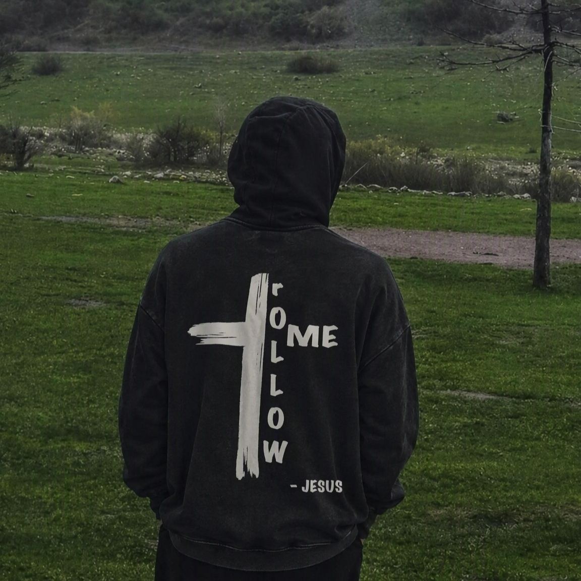 Follow Me Unisex Washed Hoodie