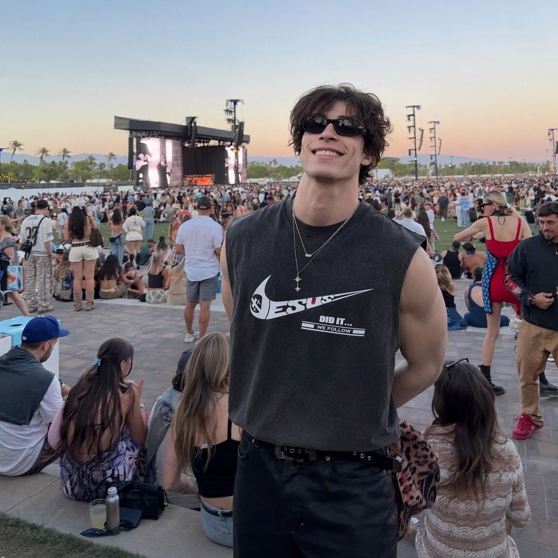 Jesus Did It Washed Sleeveless Tank Top