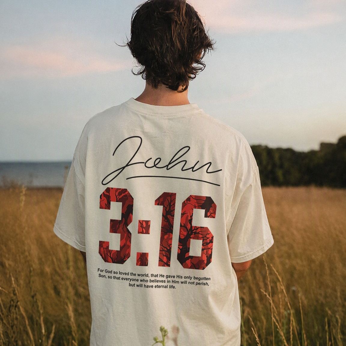 John 3:16 Washed T-Shirt