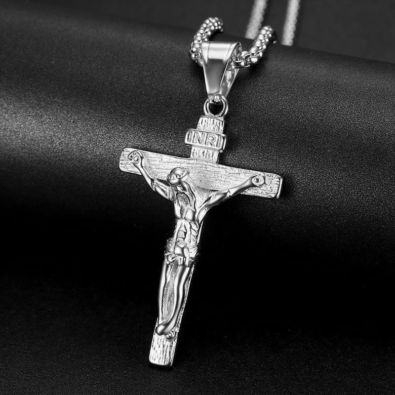 Jesus Stainless Steel Cross Necklace