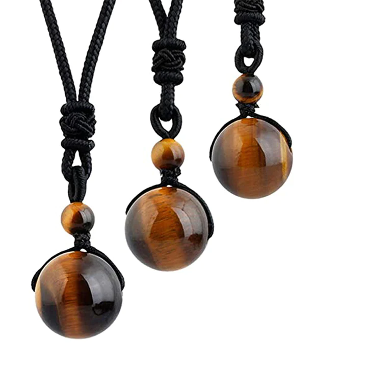 Lucklumen Buddha Stones Tibetan Tiger's Eye Necklace Luck and Protection 