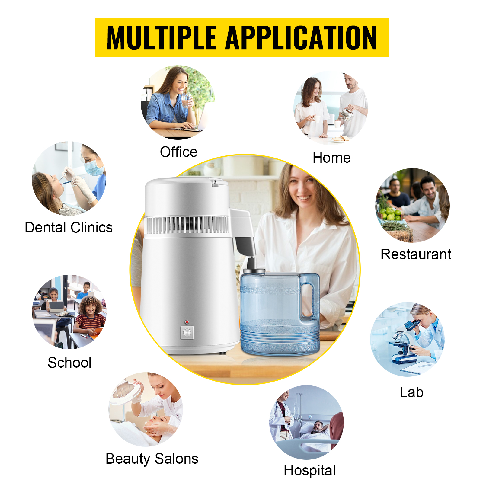 Newest 4L Dental Medical Pure Water Distiller All Stainless Steel Internal