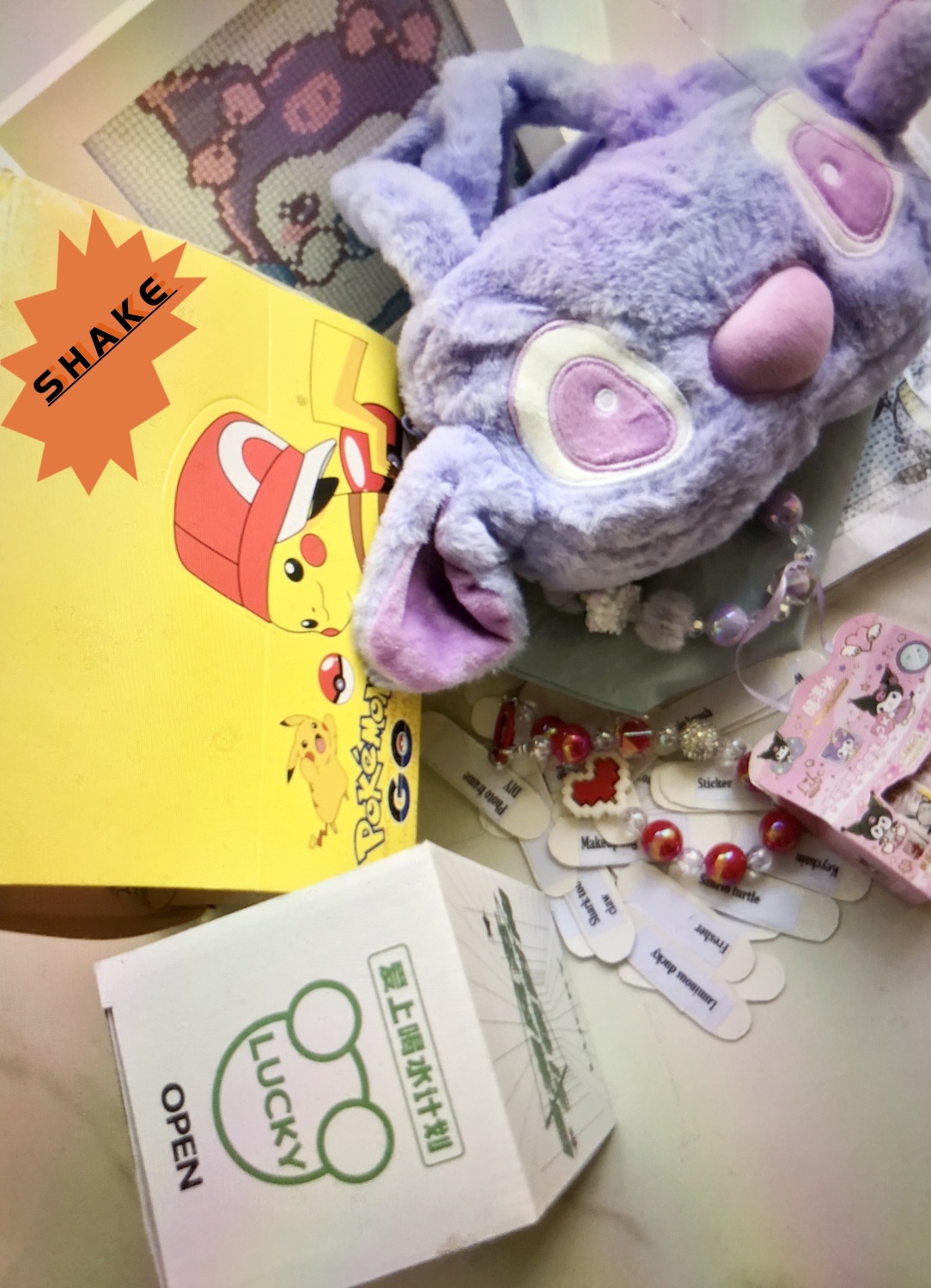 Different 100 Kinds of Suprising Cards (stuff)in box Shaking Shaking