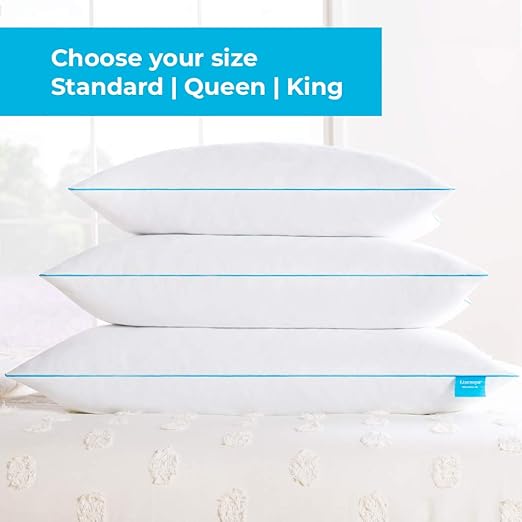 Pillow King Size Set of 2-2 Pack Shredded Memory Foam Bed Pillows for Sleeping - Stomach, Side and Back Sleeper Pillow, King Pillows 2 Pack White