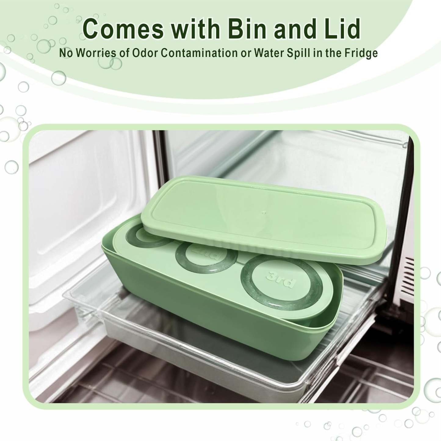 3 Pcs Silicone Cylinder Ice Mold with Lid and Bin for Freezer