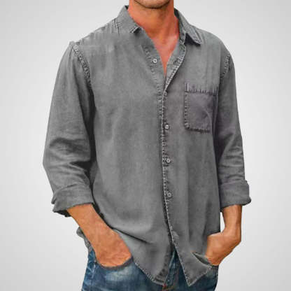 Alvode  Neues einreihiges einfarbiges Revershemd für Herren