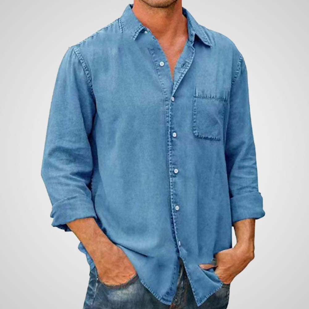 Alvode  Neues einreihiges einfarbiges Revershemd für Herren