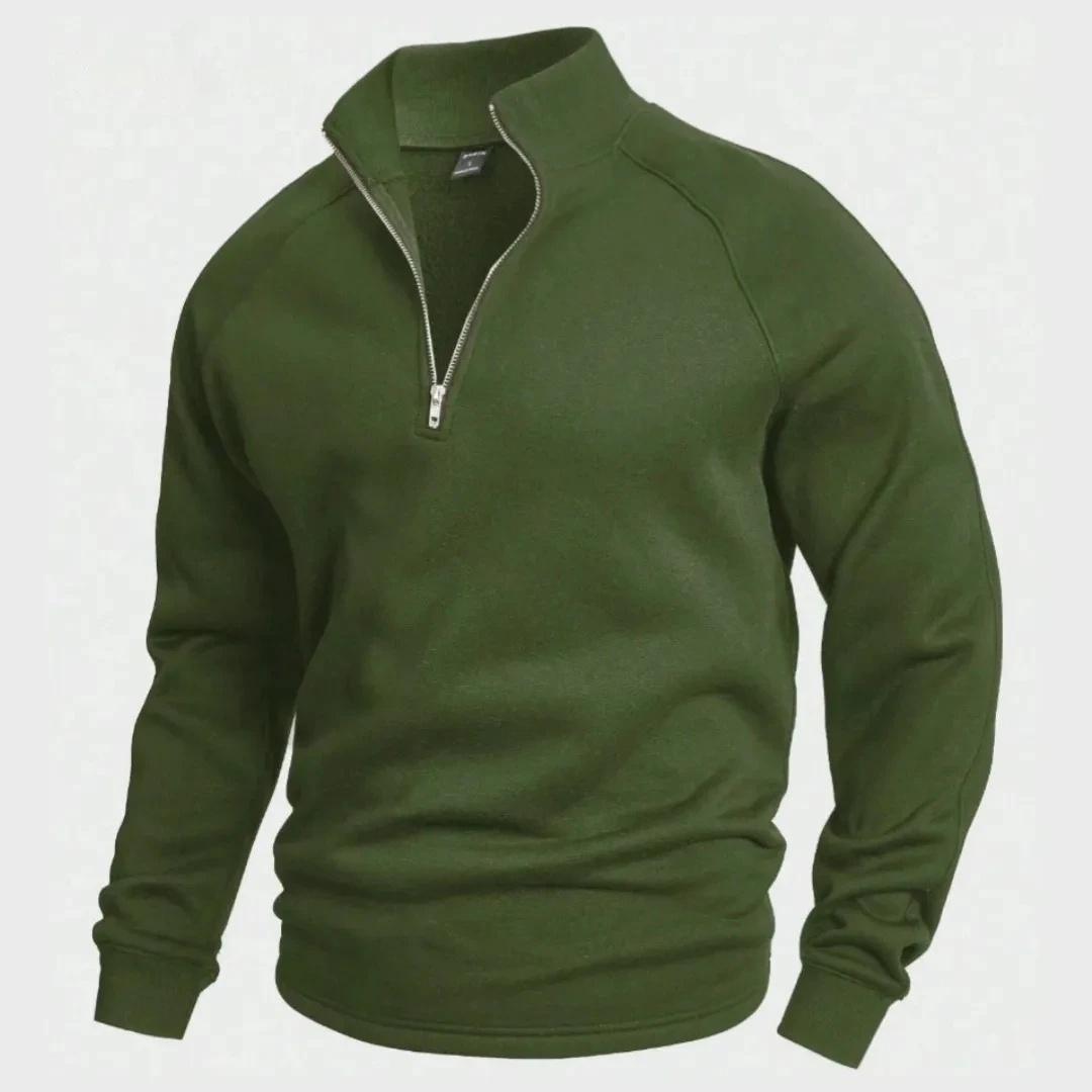 Maglione in Cotone con Mezza Zip – Eleganza e Comfort