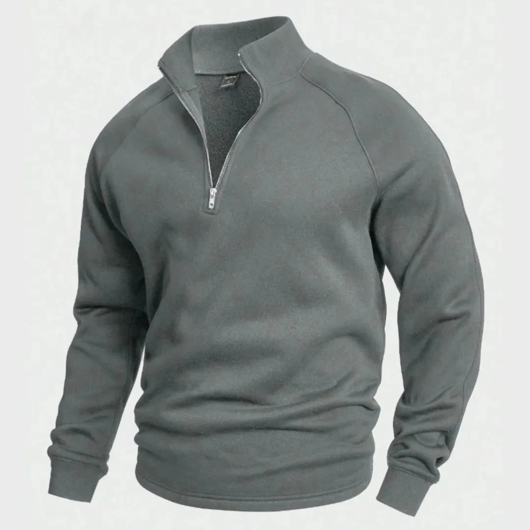 Maglione in Cotone con Mezza Zip – Eleganza e Comfort