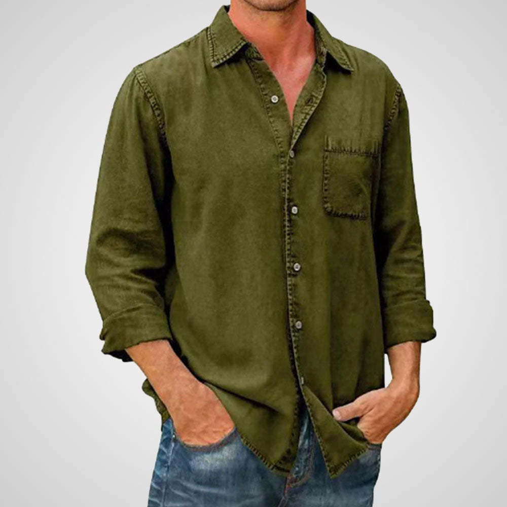 Alvode  Neues einreihiges einfarbiges Revershemd für Herren
