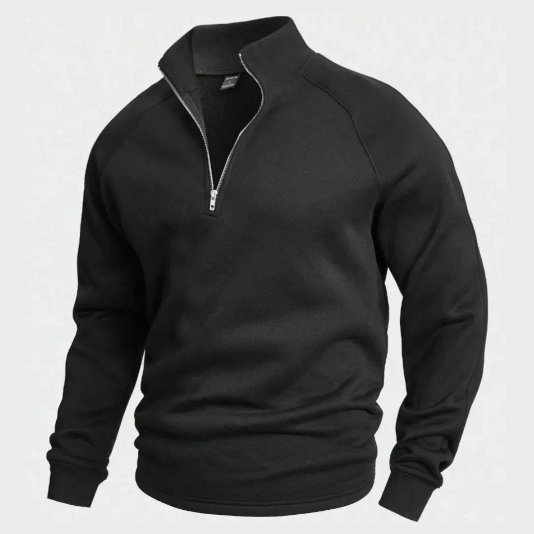 Maglione in Cotone con Mezza Zip – Eleganza e Comfort