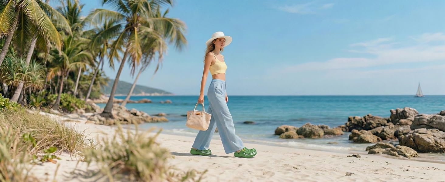 Funny 3D Crocodile Clogs for Men Women Lightweight EVA Garden Clogs Non Slip Breathable Foam Clogs with Arch Support Quick Dry Water Shoes Beach Pool Shower Slip On Slip Resistant Shoes Indoor Outdoor Slippers Casual Summer Shoes Footwear tiktokshopspring