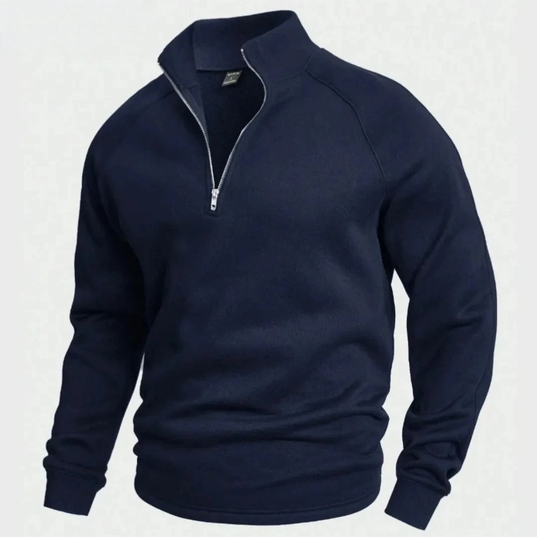 Maglione in Cotone con Mezza Zip – Eleganza e Comfort