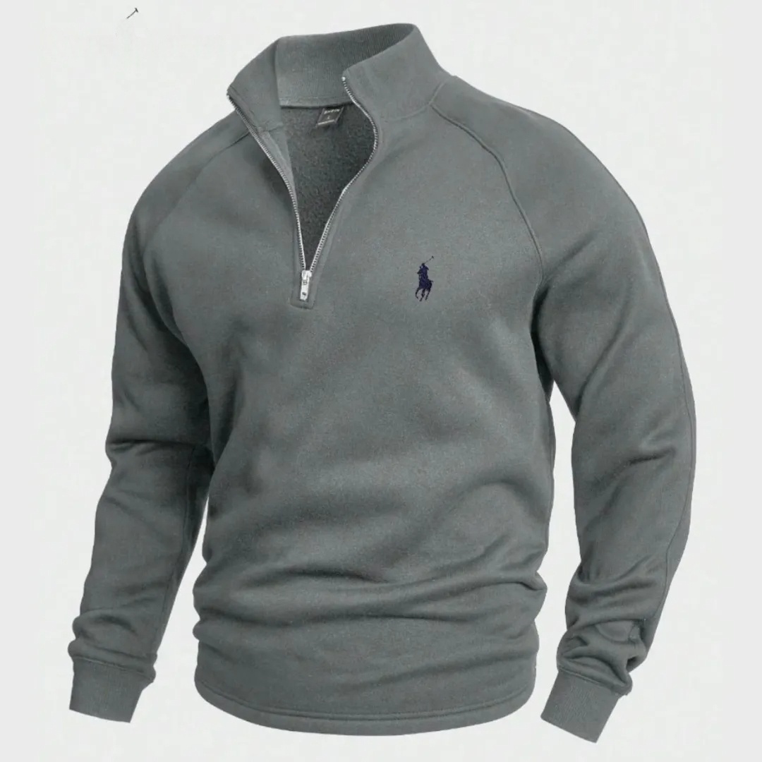 Maglione in Cotone con Mezza Zip – Eleganza e Comfort