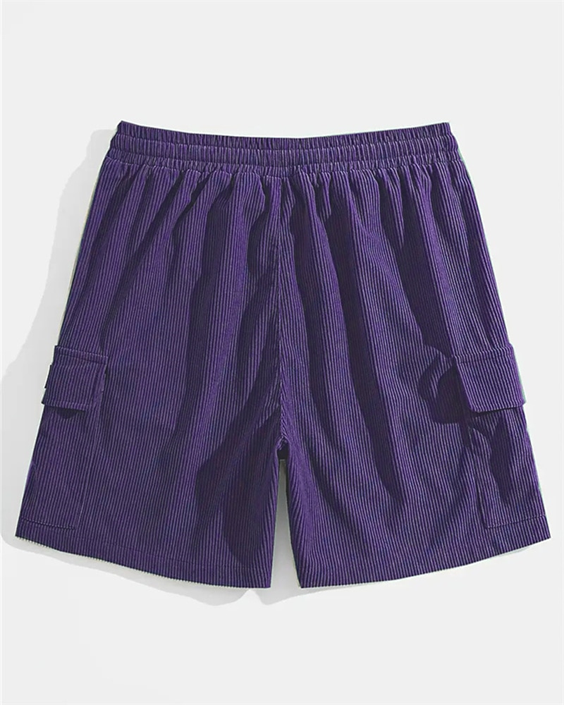 Herren-Cargoshorts, Sommershorts, elastischer Bund mit Kordelzug, mehrere Taschen, schlicht