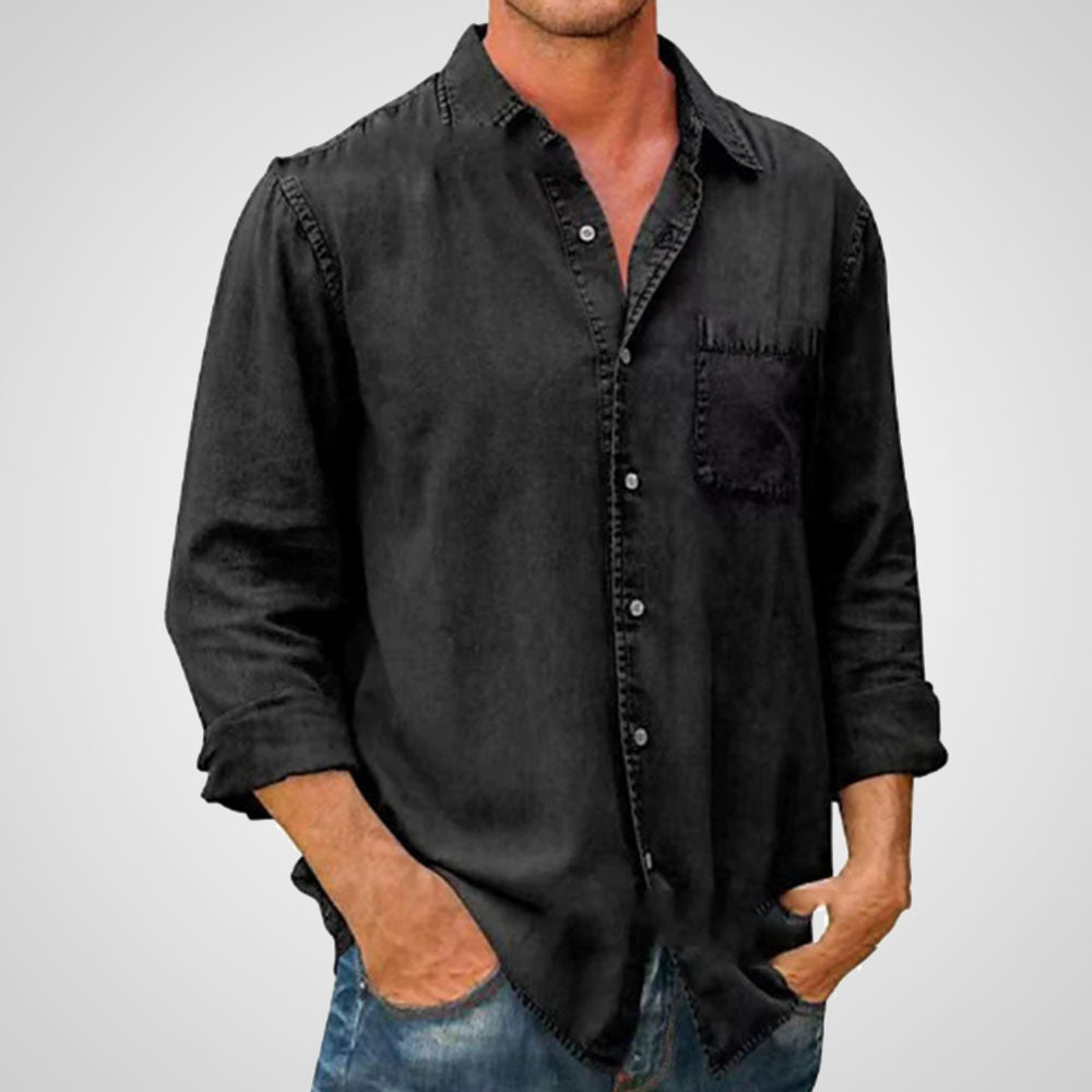 Alvode  Neues einreihiges einfarbiges Revershemd für Herren