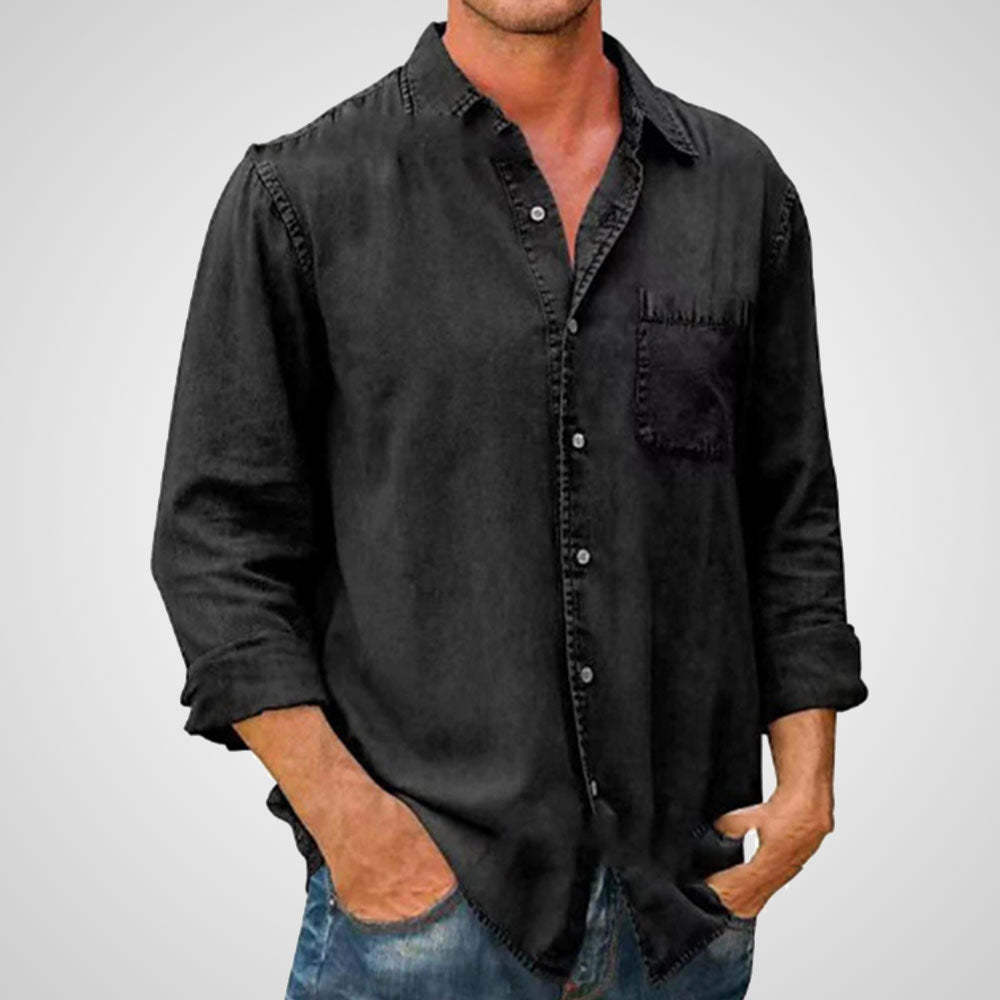 Alvode  Neues einreihiges einfarbiges Revershemd für Herren