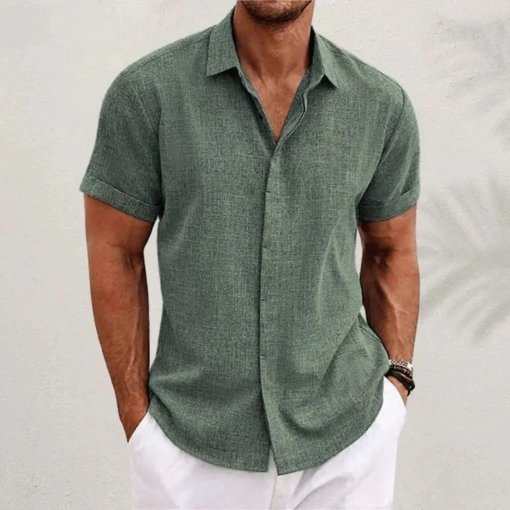 Camicia classica da uomo in lino e cotone – Eleganza leggera