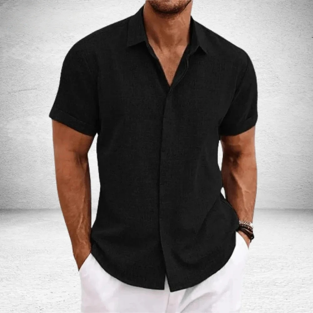 Camicia classica da uomo in lino e cotone – Eleganza leggera