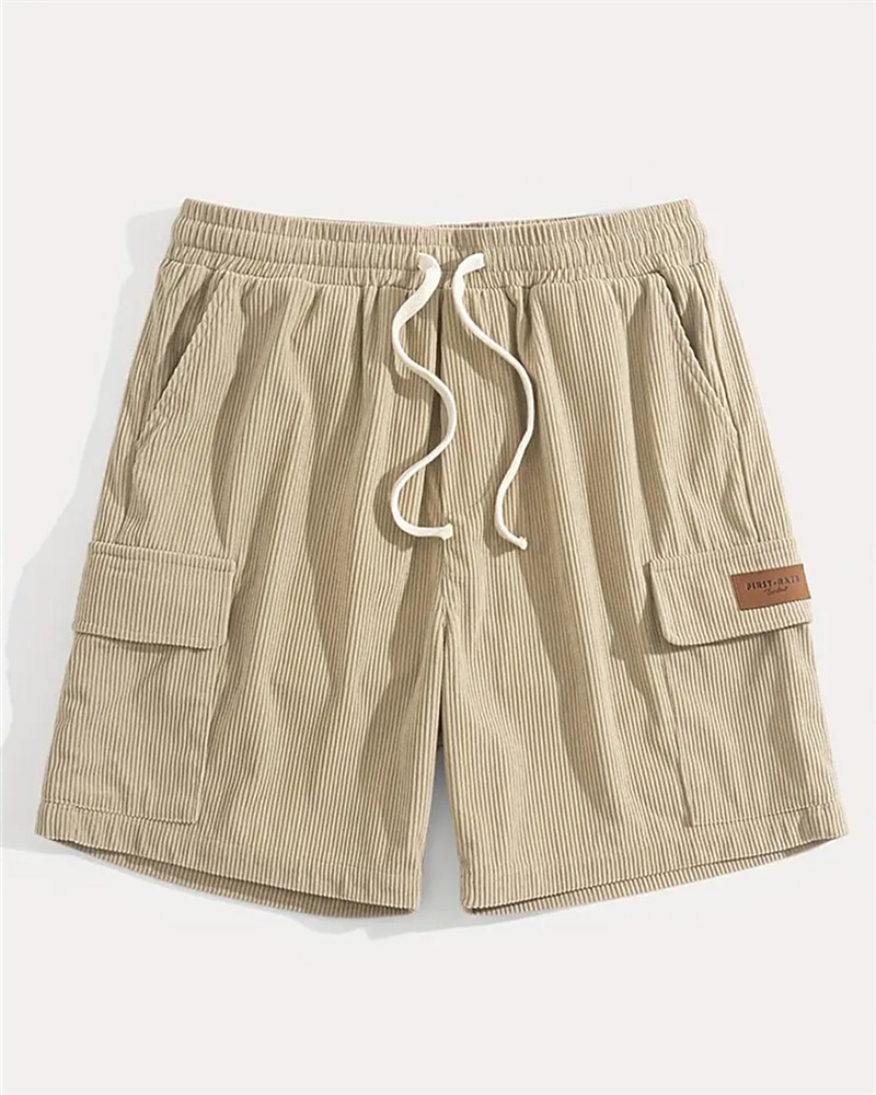 Herren-Cargoshorts, Sommershorts, elastischer Bund mit Kordelzug, mehrere Taschen, schlicht