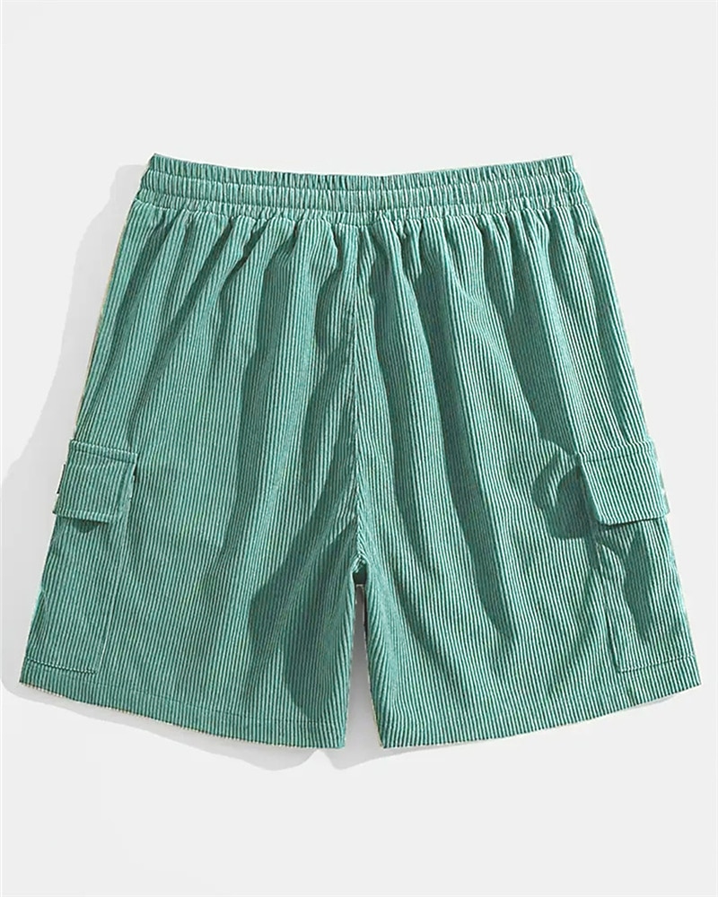 Herren-Cargoshorts, Sommershorts, elastischer Bund mit Kordelzug, mehrere Taschen, schlicht