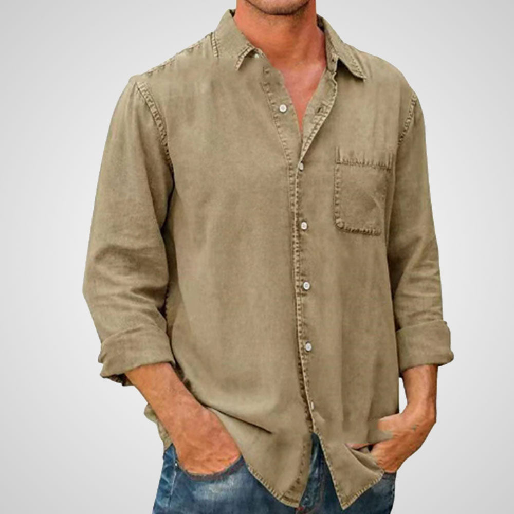 Alvode  Neues einreihiges einfarbiges Revershemd für Herren