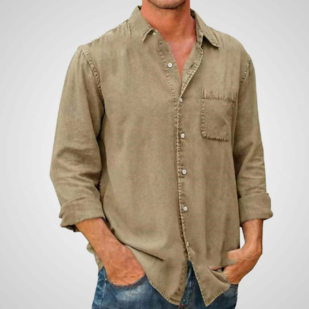 Alvode  Neues einreihiges einfarbiges Revershemd für Herren