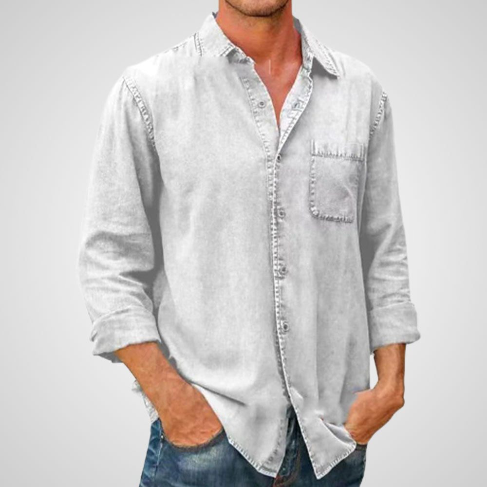 Alvode  Neues einreihiges einfarbiges Revershemd für Herren