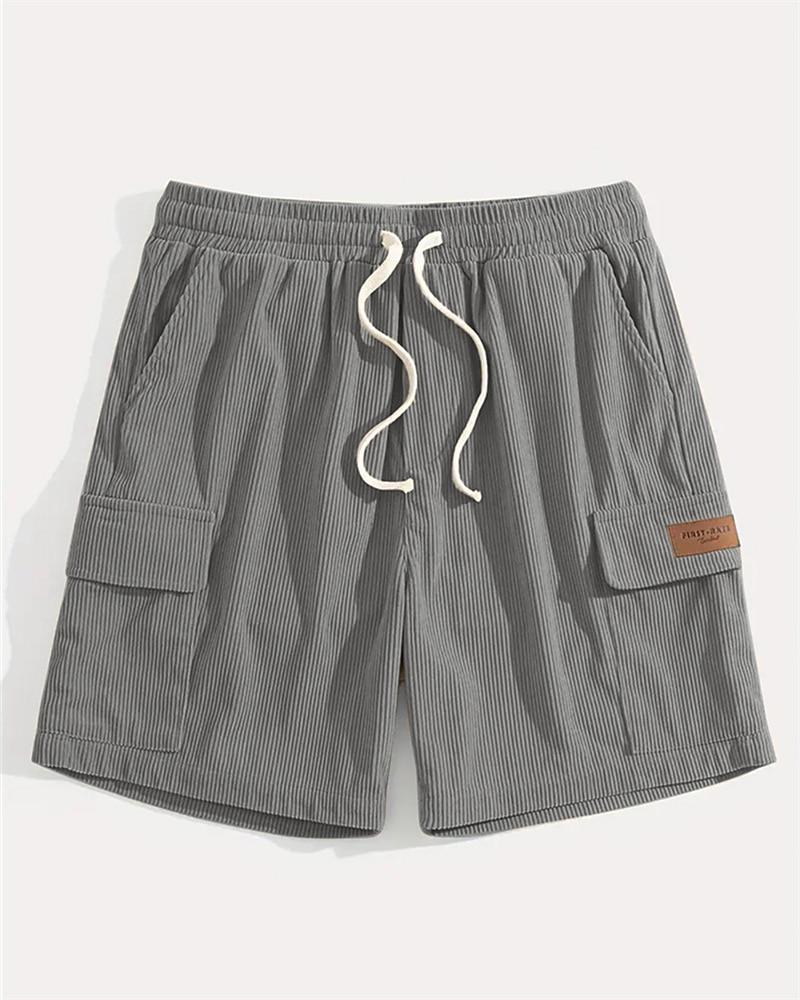 Herren-Cargoshorts, Sommershorts, elastischer Bund mit Kordelzug, mehrere Taschen, schlicht